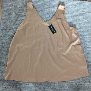 New Women's Plus Size Camel Satin Tank Top